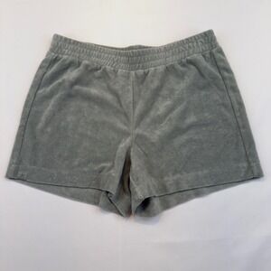 Barefoot Dreams Beach Cozy Terry Shorts Green Rayon Cotton Womens XS